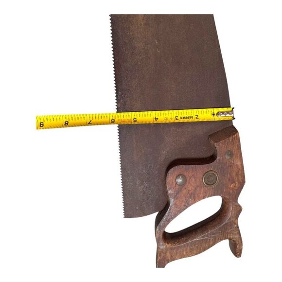 Vintage Warranted Superior Hand Saw Wooden Handle & Steel Blade Crafts Man Cave - Picture 7 of 7